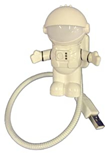 Gifts 4 Guys Astronaut Mini LED USB Charging Lamp Portable Spaceman Shape Keyboard Light Flexible Adjustable Position Reading Desk Lamps for Student Office Computer Worker