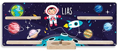 Kinderregal für Musikbox/Toniebox, Astronaut im Weltall, personalisierbar, Junge, Mädchen