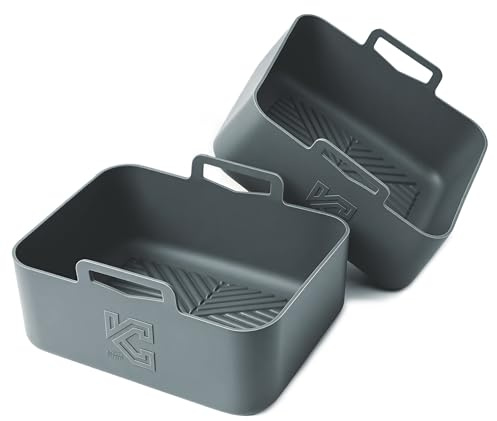 Kitchen Curated Silicone Air Fryer Liners for Ninja AF400UK AF451UK 9.5L, 2pcs
