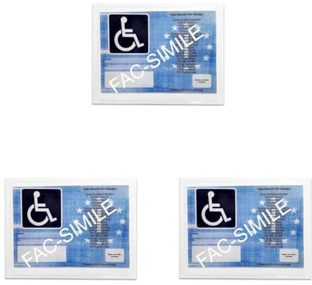 Quattroerre 1609 Carte de Stationnement pour Handicapé (Lot de 3) bleu