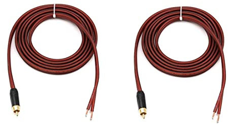 Muuisndjaq 2Pcs Speaker Cable Bare Wire Speaker Wire to Plug,Replace Plug Connector Adapter to Bare Wire Open Audio