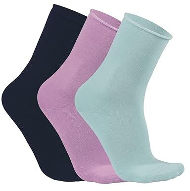 alsestudio Womens Seamless Non-Elastic Super Soft Modal Rich Socks 3 Pairs Pack Silk Touch Ankle High Breathable 4-7 Socks for Women