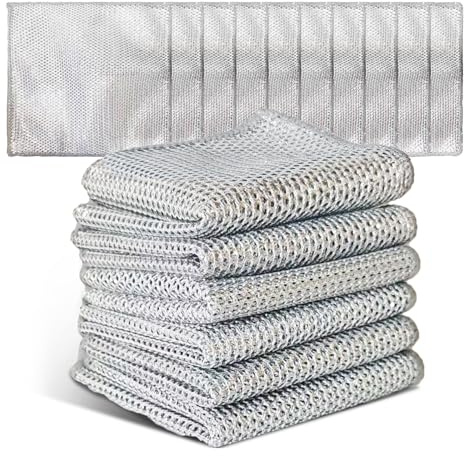 EytGva15 PCS Non Scratch Steel Scrubbers Wire Dishwashing Rags Metal Dish Cloth,Alternative to Steel Wool Scrubbers, Multifunctional Kitchen Cleaning Cloths for Pots,Pans,Dishs,Flatwarel
