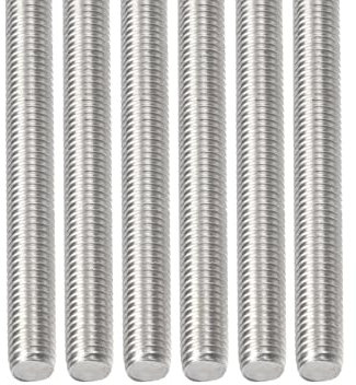 DTGN M8x1.25x110mm(DxPxL) Gewindestange - 6er Pack - Gut für Maschinen - Gewindestange aus 304 Edelstahl mit Rechtsgewinde - Silber