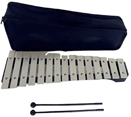 HSWOYEA Xylophon 15-Ton-Aluminium-Xylophon 30-Ton-Klapp-Aluminium-Glockenspiel 15-Ton-Xylophon 30-Ton-Xylophon (Farbe: Silber, Größe: 15)
