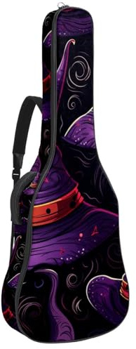 Bassgitarrentasche mit Halloween-Hexenhüten 31, Akustikgitarrentasche 101,6 cm (40 Zoll) E-Gitarrenkoffer, wasserdichte Oxford-E-Gitarre, Gigbag für akustische Konzertgitarre, Ukulele,