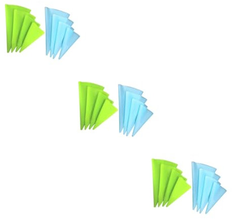 MAGICLULU 3 Set Di Sacchetti Per Dolci in Silicone Kit Di Sacchetti Per Crema Per Decorazioni Di Torte Sacchetti Per Riutilizzabili in Verde Chiaro Per Fondente Cupcake Arte 8 Pezzi*3