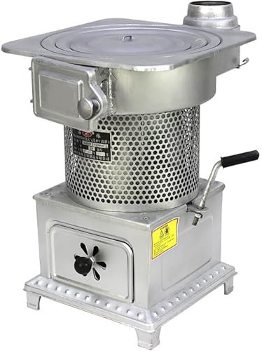 Estufa de carbón de gasificación de hierro fundido, estufa de calefacción de leña multicombustible for interiores y exteriores con cajones, estufa de calefacción multifuncional de bajo consumo