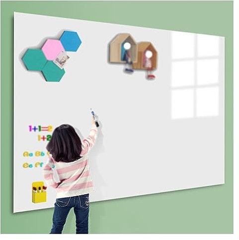 IYUESQ Papel de Pizarra Autoadhesivo, Rollo de Pegatinas de Pared de borrado en seco con adsorción electrostática, Papel Tapiz extraíble para Dibujo en la Escuela, la Oficina y el hogar