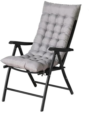 USOHJZ Cojin para Tumbona Cojín de Asiento Antideslizante for Mecedora, cojín for Silla reclinable, cojín for Silla de jardín, cojín Largo con Funda for Casco de Silla Colchoneta Hamaca Jardin(Grey)