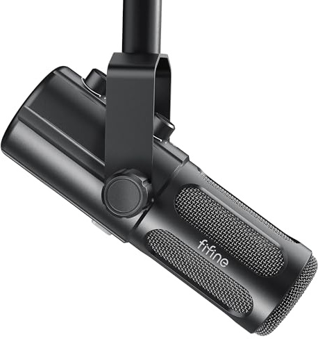 FIFINE Podcast Microphone, USB/XLR Vocal Dynamic Microphone for Streaming, Recording, Broadcast, Content Creator, Studio Microphone for PC with Mute Button, Headphone Monitoring-AmpliTank TANK6