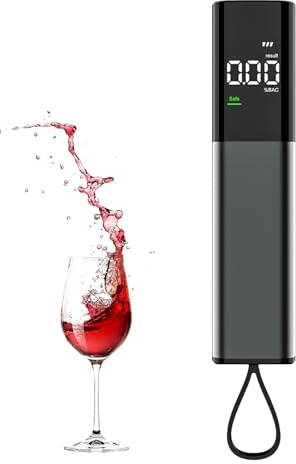 Focenat Alcol Test Etilometro Portatile,Tester di Alcool Precisione con Display LCD Blu Digitale,Rilevatore di Alcol nel Respiro Ad Alta Precisione,per Uso Personale e Professionale