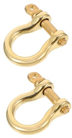 WOONEKY 2pcs Pure Copper U-Shape Horseshoe D-Rings Keychain Accessories for DIY Leather Crafting Pet Collars Medium Size European Style Fast Release Buckle