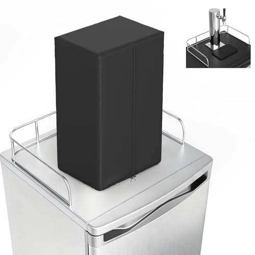 COSHNIBI Beer Tap Cover,Waterproof and Dustproof Kegerator Beer Tower Covers with Insulation Layer for Single or Double Tap Draft Tower,10.23L x 6.69W x 18.11H,Black(Cover Only)