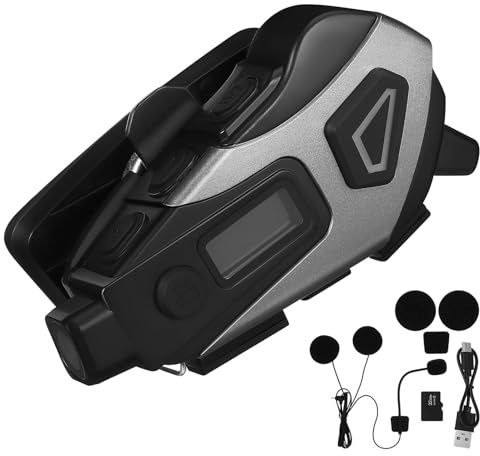 ULTECHNOVO 1200mah Auriculares Inalámbricos para Motocicleta Auriculares para Casco de Moto Batería Resistente al Agua para Viajes Bicicleta