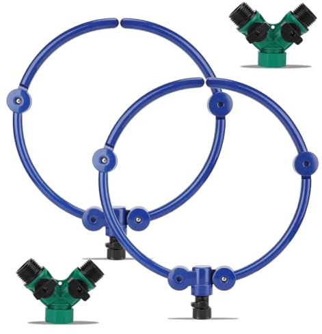 Jnchdghwa 2 Aspersores Circulares de 360° para Sistemas de Riego de Árboles de 13 Pulgadas y de Riego para Plantas de Exterior.