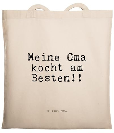Mr. & Mrs. Panda Unitasche Meine Oma kocht am... - Geschenk, Großeltern, Enkel, canvas tasche, Tote Bag, Enkelkinder, Shopper, Shopping, Omi, Sprüche