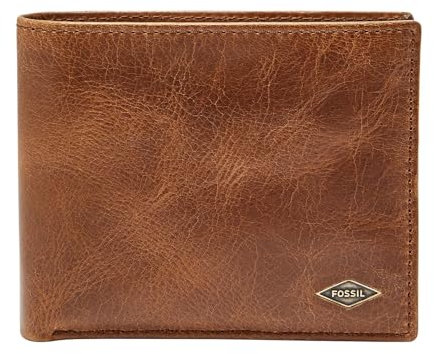 Fossil Geldbörse für Männer Ryan, Leder Bifold Dunkelbraun 12,4 cm L x 0,5 cm B x 8,9 cm H ML3829201