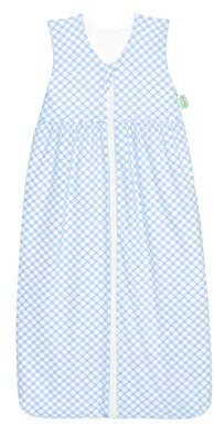 Odenwälder Jersey Schlafsack ANNI Sommer Schlafsack Sommer // Sommerschlafsack unwattiert 70 cm // CHECK COOL BLUE