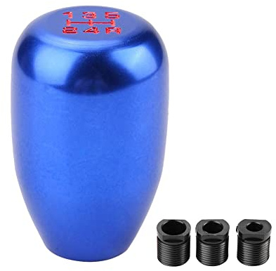 Fydun Schalthebel Universal 5 Gang Automatik Schaltknauf Gear Shift Knob mit 3 Adaptern 8mm/10 mm/ 12mm Auto Innenausstattung(Blau)