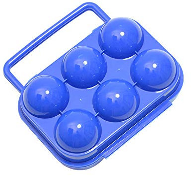 PULABO Portabebés portátil de plástico plegable 6 huevos contenedor de almacenamiento (azul)