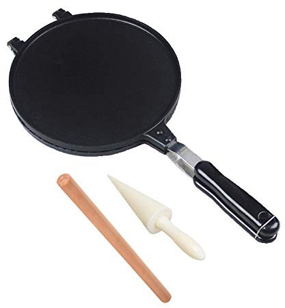 CANDeal Ice Cream Waffle Cone Maker Marquesita Press Sartén para Cono de Helado Máquina para Crepes Sartén para Tortilla crujiente para Molde de Tortilla y máquina para Hacer Cono de Helado