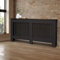 ECD Germany Copritermosifone MDF 152x19x82 cm Rivestimento del Radiatore Verniciato Nero Copertura del Radiatore Stile Casa di Campagna Copricalorifero Coperchio Radiatore in Legno Protezione