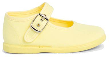 Pisamonas Merceditas Niña Tela Hebilla Talla 21 Color Amarillo Limón