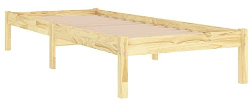 vidaXL Kiefer Massivholzbett Bettgestell Bett Holzbett Einzelbett Futonbett Bettrahmen Schlafzimmerbett Schlafzimmermöbel 90x200cm