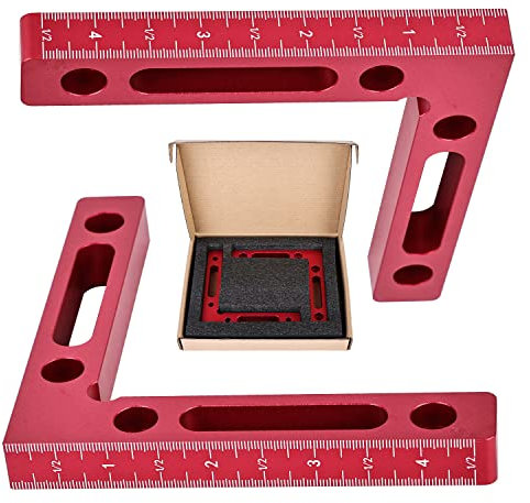 Morsetto angolare a 90 gradi, confezione doppia morsetto angolare a 90° tipo L, angolo di posizionamento 12 cm x 12 cm, in lega di alluminio, morsetti angolari