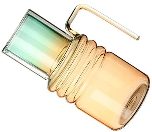 Cabilock 1 Juego Botella De Agua De Color Degradado Jarra De Vidrio Transparente Dispensador De Bebidas De Vidrio Garrafas De Cristal con Tapa Vaso De Agua Jugo Productos Domésticos