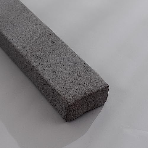 SEDOXX Rechteckiges Lückenfüller für Doppelbett, Sofa, individuelle Größe, Bett, Kopfteil, Kissen, Matratzenverbindung, Nackenrolle, Armlehnenkissen mit abnehmbarem Bezug, 200 x 10 x 12 cm, Dunkelgrau