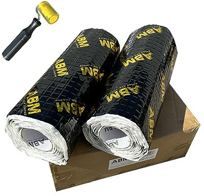 ABM enjoy the silence ABM Alubutyl Black Lot de 2 rouleaux de 2 mm x 40 cm x 5 m au total 4 m² auto-adhésif en aluminium butyl anti-bruit Isolation de voiture Isolation de véhicule