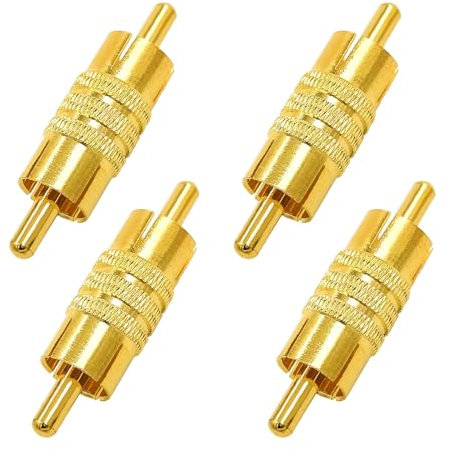 BRIEFCEC Connettore RCA maschio a maschio, adattatore video audio, adattatore AV frizione (4 pezzi)