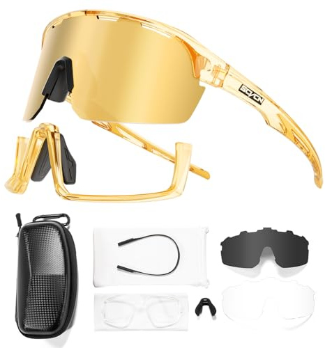 SCVCN Fahrradbrille Sonnenbrille Polarisiert MTB Brille Radbrille Sportbrille Rennrad Radsport Laufen Fahrerbrille Baseball Angeln Herren Damen S144