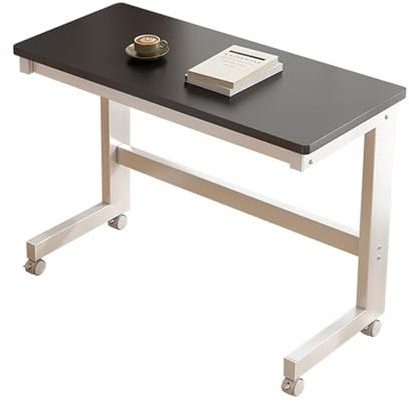 Kompakter Stehpult mit Rollen für kleine Räder, platzsparendes Schreiben, Arbeitsplatz, Beistelltisch für Schlafzimmer, 60 cm, Schwarz