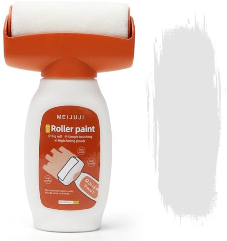 MIUUIPI Wandfarbe Ausbessern Weiß, 2 in 1 Wandreparatur RollbüRste, Wandfarbe Roller mit Wandreparaturpast, 500g Wand Ausbessern Roller für Wandkratzer Graffiti Flecken Risse