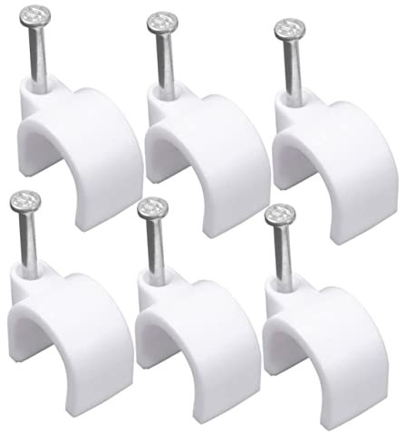 Housoutil 100 Stück Pvc-klemmen 18 Mm Elektriker-rohrstützhaken Stahlnägel Leitungskabelclip Drahtwandhalterung – Geräuschreduzierung Schnelle Installation Pe Und Kohlenstoffstahl