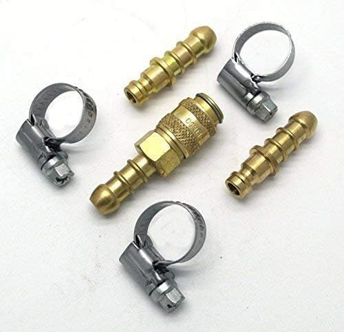 Quick Release Gas Fitting for Propane/Butane Hose with Extra Nozzle and Clips(14