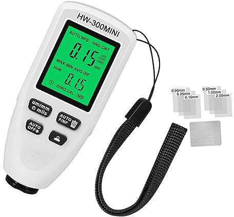 JEWEDECO Digital Gauge Coating Thickness Meter Auto Car Paint Depth Gauge White Without Battery for Automotive Use