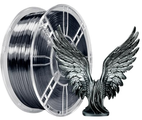 iBOSS PLA+Silk Filament Carbon Black, Glanzendes Metallisches Seiden-3D-Filament1,75mm,Robustes PLA Pro 3D-Drucker filament, 1KG(2,2 lbs),Silk Iron Black