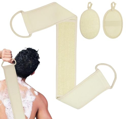 Natürlicher Luffa für Frauen, natürlicher Duschschwamm – extra sanft, organisch, waschbar, strukturiert, rutschfest, für Rückenpeeling, Dusche, Gesichtspflege, Spa