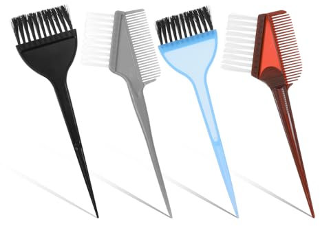 ValueBargain 4 Stk Pinsel für Haare Färben, Pinsel Haare Färben mit Einseitiger & Doppelseitiger Bürste für Gleichmäßige Farbverteilung, Ideal for DIY & Salon (4 Farben)