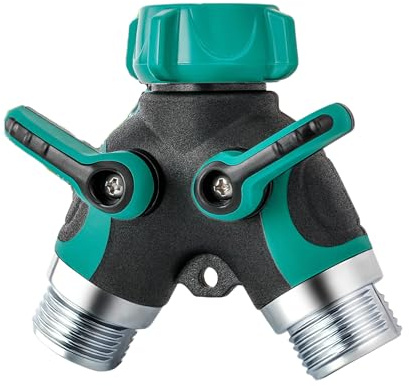 Distribuidor de agua de 2 vías de 3/4 pulgadas, distribuidor de conexión de agua, para conector de manguera en forma de Y, tubo de conexión de herramientas de jardín, manguera