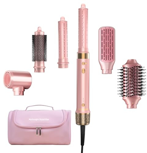 Airstyler 6-in-1, High Speed Ionen Föhn & Multifunktionaler Hairstyler, Auto-Wrap Lockenstab automatisch für alle Haartypen, Keine Hitzeschäden Warmluftbürste, Styling, Volumisieren, Locken, Glätte