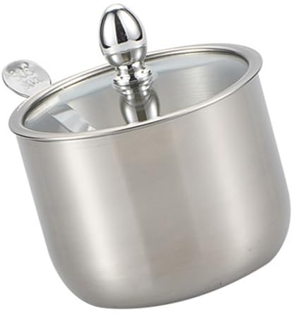 Iuhtrb Sucrier en acier inoxydable avec couvercle transparent, cuillère, boîte d'assaisonnement, multifonctions, rangement de cuisine pour épices et autres supports d'épices faciles à nettoyer
