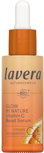 lavera Glow By Nature - Sérum vitamine C Boost - Hydration intense - Rafraîchit et adoucit - Adoucit les taches pigmentaires et les boutons - Q10 - Végétalien - Cosmétique naturel - 30 ml