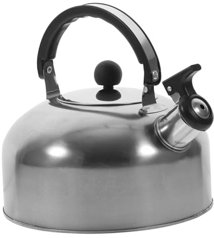 Gatuida Hervidor Silbante De Acero Inoxidable Para Cocina Tetera Apta Para Inducción y Gas Con Calentamiento Rápido y Aviso Acústico