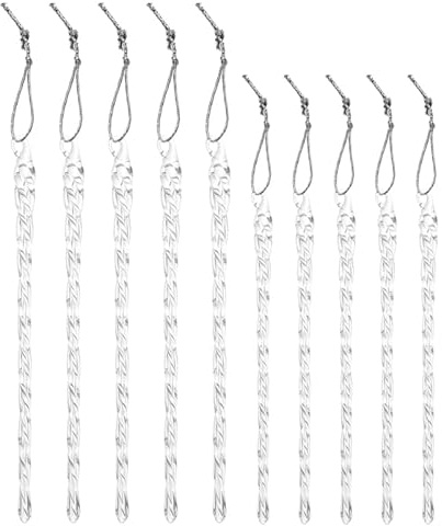 Alipis 10 Stück Glas Eiszapfen Transparente Hängende Tropfenornamente Mit Spiraldesign Eiszapfen Baumschmuck Für Weihnachtsbaum Hochzeit Party Winterwunderland-Dekoration