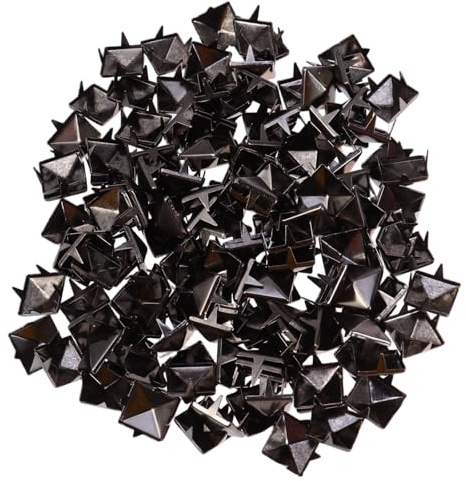 Healeved Rivets Métalliques à Quatre Mâchoires 6 MM 500 Pcs Couleur Gunmetal pour Artisanat Cuir Embellissement Paquet Vêtements et Chaussures Clous Décoratifs Résistants et Polyvalents